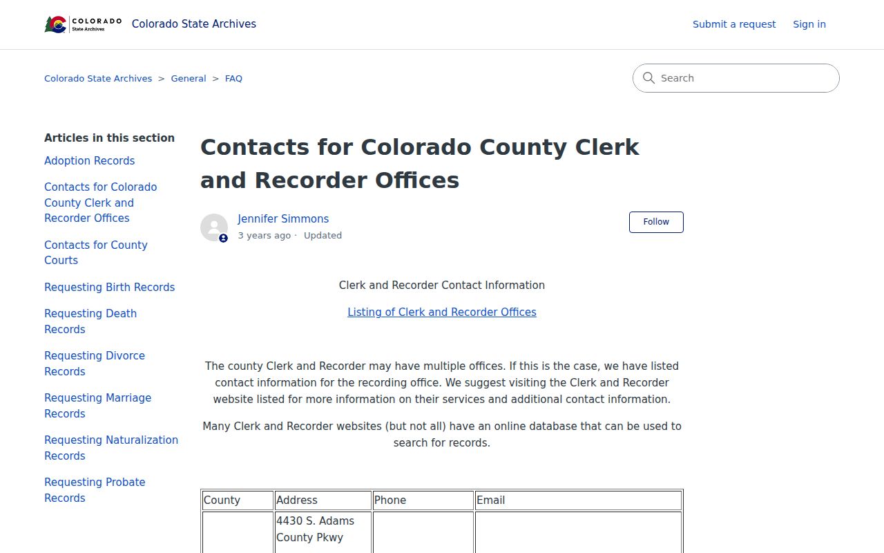 Moffat County Clerk of Court secondary County Clerk and Recorder contact list