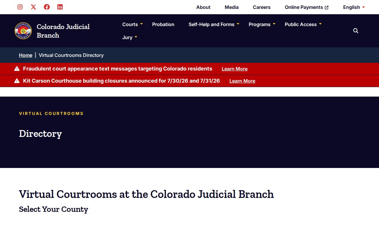 Moffat County court records virtual courtrooms directory