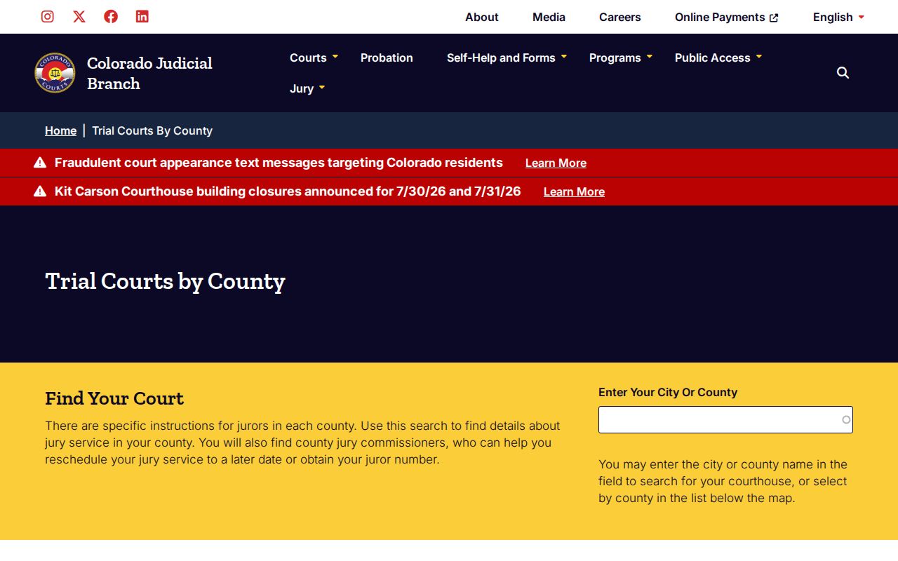 Moffat County court records Colorado trial courts overview