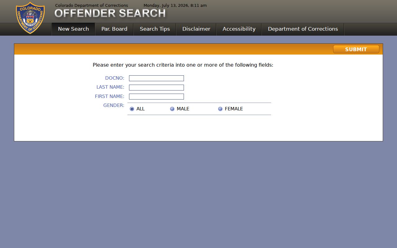 Moffat County inmate records Colorado DOC offender search portal