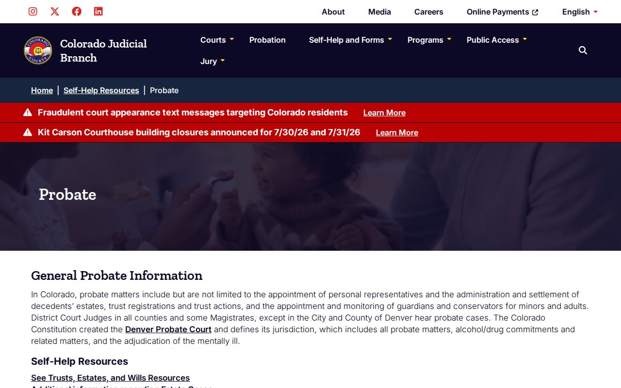 Moffat County probate records Colorado probate self-help page