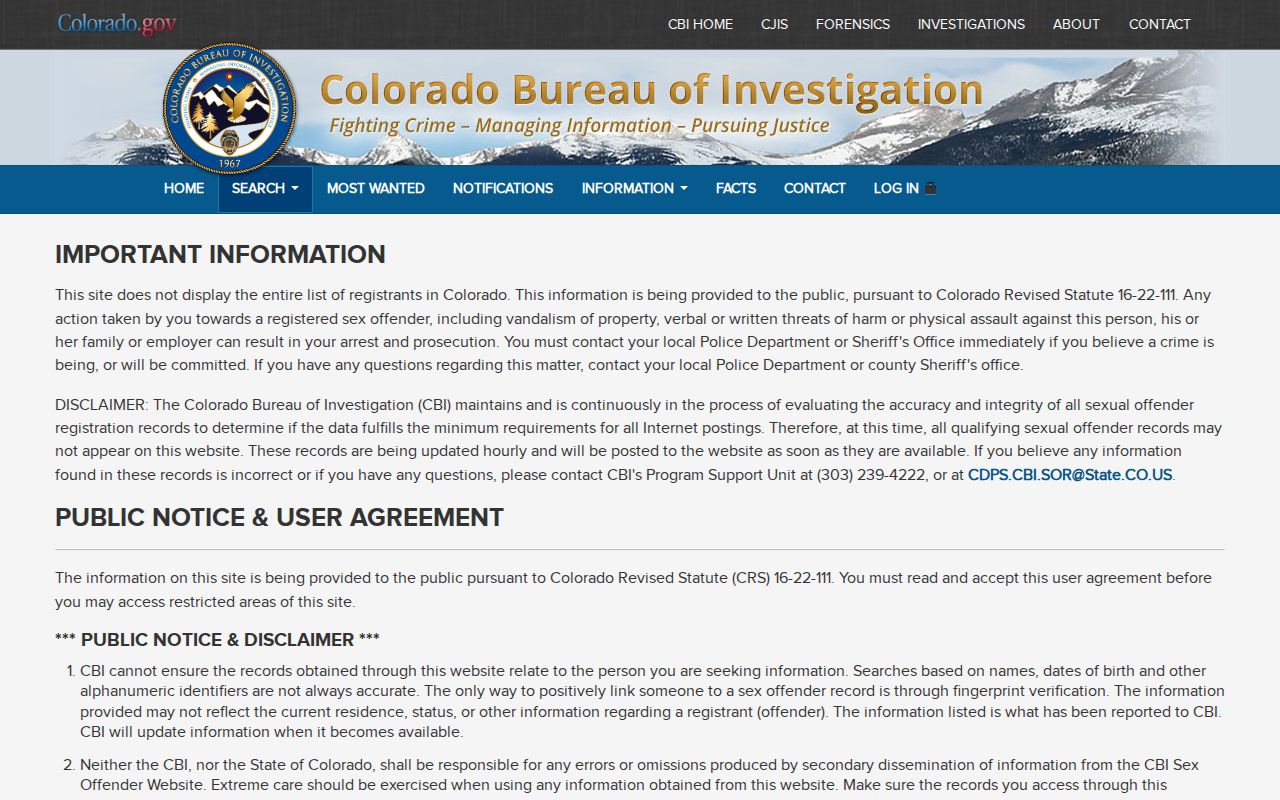 Moffat County traffic court records Colorado registry search agreement showing separate public records